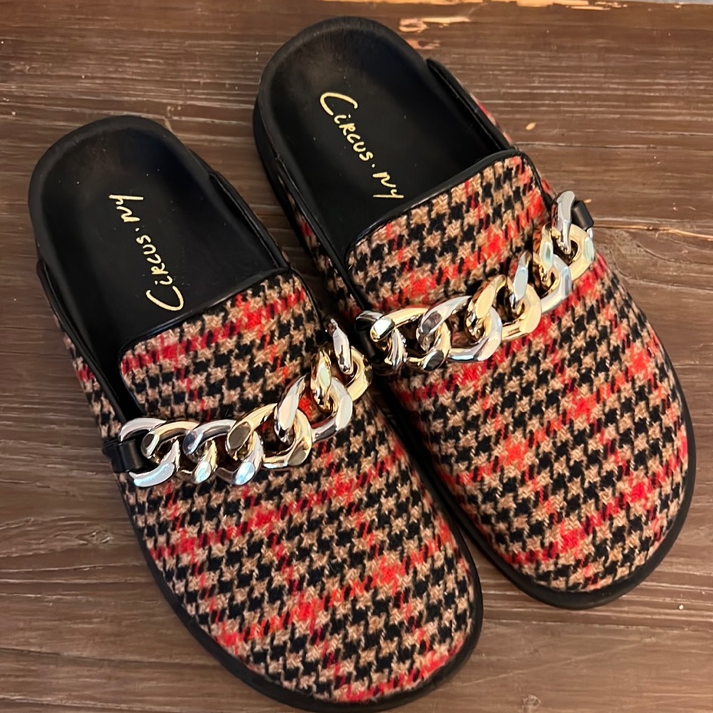 NWT Circus by Sam Edelman Houndstooth Mule Flat